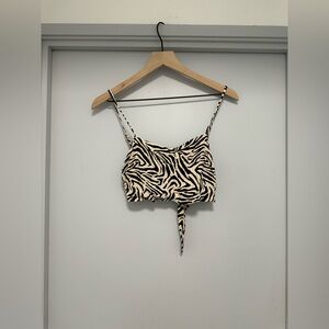 Forever21 Zebra Print Back tie Crop Top